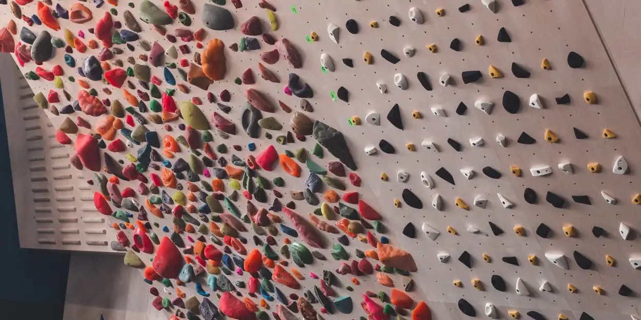 photo of a rock climbing wall