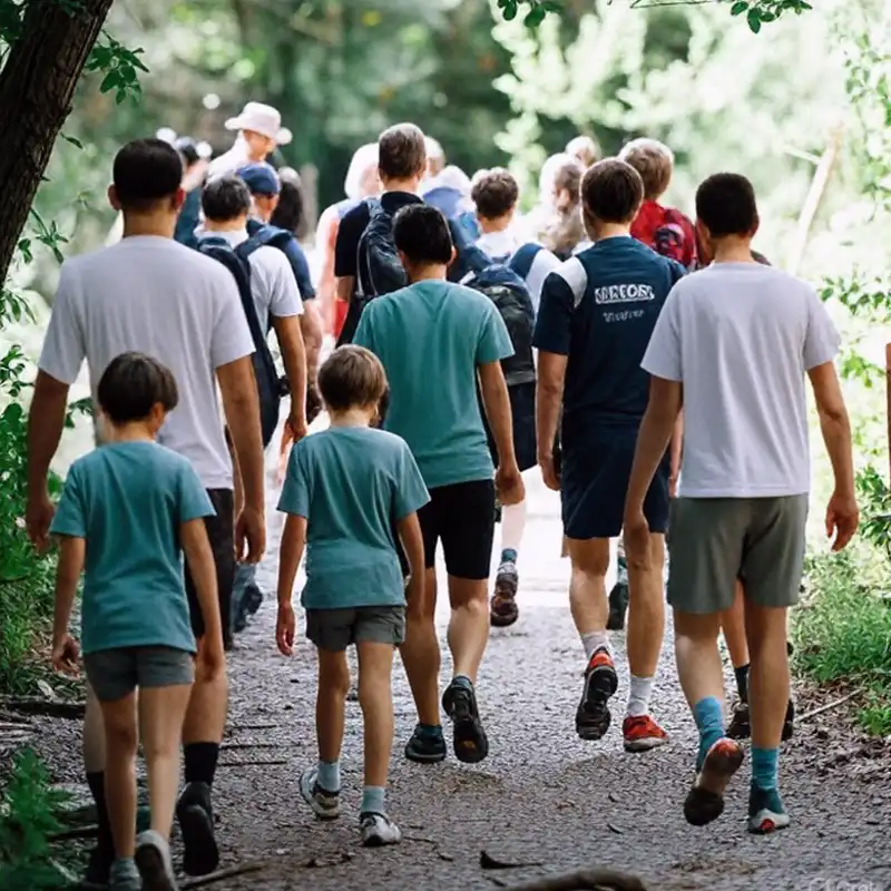 image of families hiking